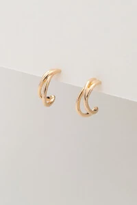 Brinco Argola Voltas Entrelaçadas Banho Ouro 18K