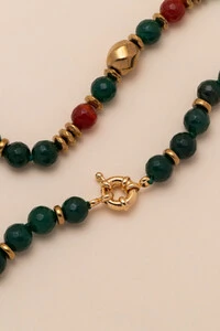 Colar Gaia Jade Verde Banho Ouro 18K