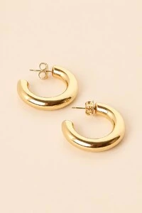 Brinco Argola Lisa Banho Ouro 18k