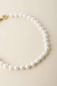 Colar Pérola Shell Curto Banho Ouro 18K