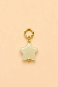 Pingente Estrela Murano Banho Ouro 18K