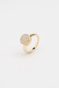 Anel Chuveirinho Zircônia Banho Ouro 18K