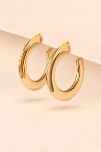 Brinco Dourado Argola Prensada