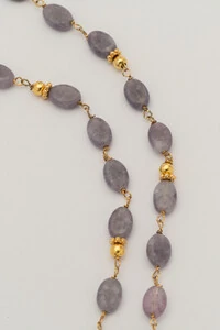 Colar Luna Jade Lilás Banho Ouro 18K