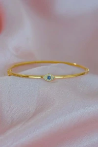 Pulseira Bracelete Olho Grego Zircônia Banho Ouro 18k