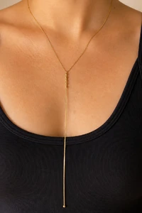 Colar Gravata Bubbles Frente e Verso Banho Ouro18K