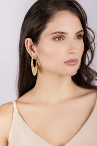 Brinco Argola Franja Dourado