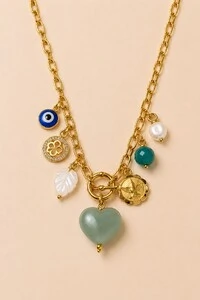 Colar Catier Multi Pingentes Banho Ouro 18K