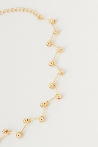 Colar Choker Dourado Zig Zag Bubbles P