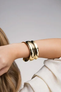 Pulseira Bracelete Largo Dourado