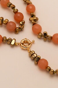 Colar Solar Jade Banho Ouro 18K