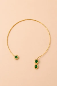 Colar Aro Dourado Amazonas Verde Esmeralda