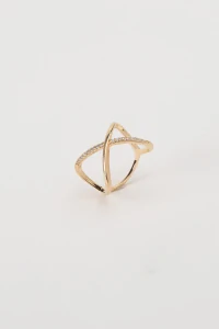 Anel Zircônia Infinito Banho Ouro 18K