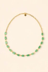 Colar Jardins Jade Verde Banho Ouro 18K