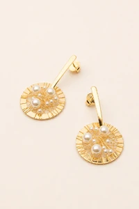 Brinco Dourado Círculo Amarado