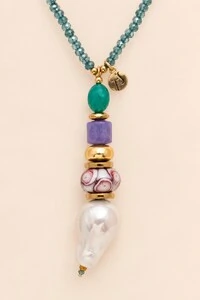 Colar Verano Cristal Blue Banho Ouro 18K
