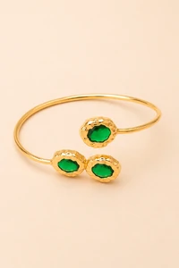Pulseira Dourada Amazonas Verde Esmeralda