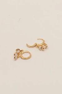 Brinco Argolinha Zircônia Cristal Banho Ouro 18K