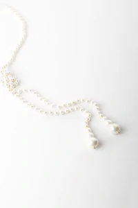 Colar Gravata Camille Pérola Shell Banho Ouro 18k