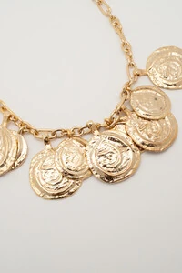 Colar Dourado Placas Orgânicas