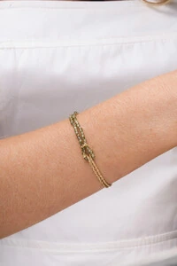 Pulseira Entrelaçada Zircônia Verde Banho Ouro 18K