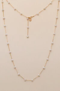 Colar Siena Fio Pérola Natural Banho Ouro 18K