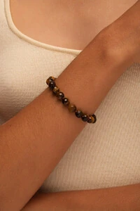 Pulseira Eva Olho de Tigre Banho Ouro 18K