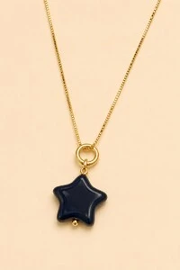 Pingente Estrela Murano Banho Ouro 18K