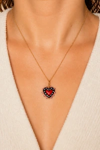 Pingente Coração Amor Color Banho Ouro 18K