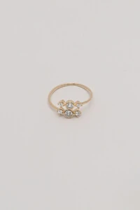 Anel Abraço Zircônia Banho Ouro 18K