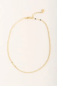 Colar Curto Plaquinhas Banho Ouro 18K