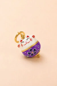 Pingente Gatinho Da Sorte Banho Ouro 18K