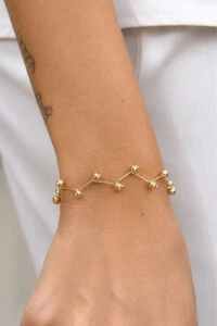 Pulseira Dourada Zig Zag Bubbles Baby
