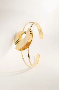 Pulseira Dourada Círculos Dobrados
