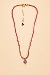 Colar Prya Fiore Gota Ametista Banho Ouro 18K