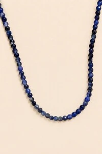 Colar Choker Degrade Sodalita Blue Banho Ouro 18K