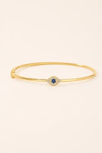 Pulseira Bracelete Olho Grego Zircônia Banho Ouro 18k