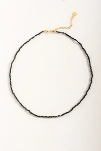Colar Fio Micro Zircônia Preta Banho Ouro 18k