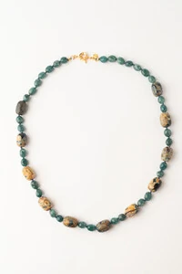 Colar Agatha Marmorizada Banho Ouro 18K