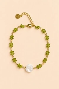 Pulseira Ipanema Rosinha Madre Cristais Peridoto