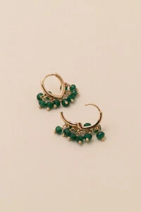 Brinco Biarritz Argola Cachinho Jade Banho Ouro 18k