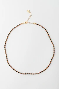 Colar Choker Goldstone Verde Banho Ouro 18k