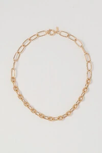 Colar Dourado Mix de Elos