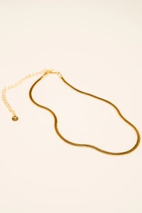 Colar Choker Fita Laminada Banho Ouro 18K