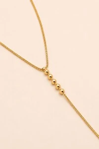 Colar Gravata Bubbles Frente e Verso Banho Ouro18K