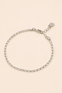 Pulseira Prateada Zircônia Baguete