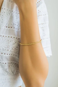 Pulseira Cordão Baiano Banho Ouro 18k