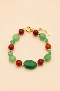 Pulseira Jardins Agatha Verde Banho Ouro 18K
