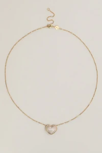 Colar Coração Zircônia Banho ouro 18K