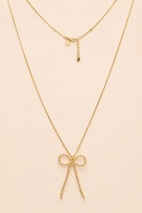 Colar Laço Cordão Banho Ouro 18k